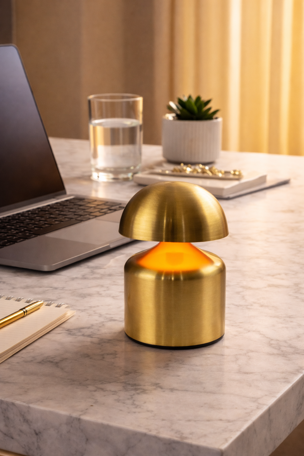 Golden Mushroom Table Lamp