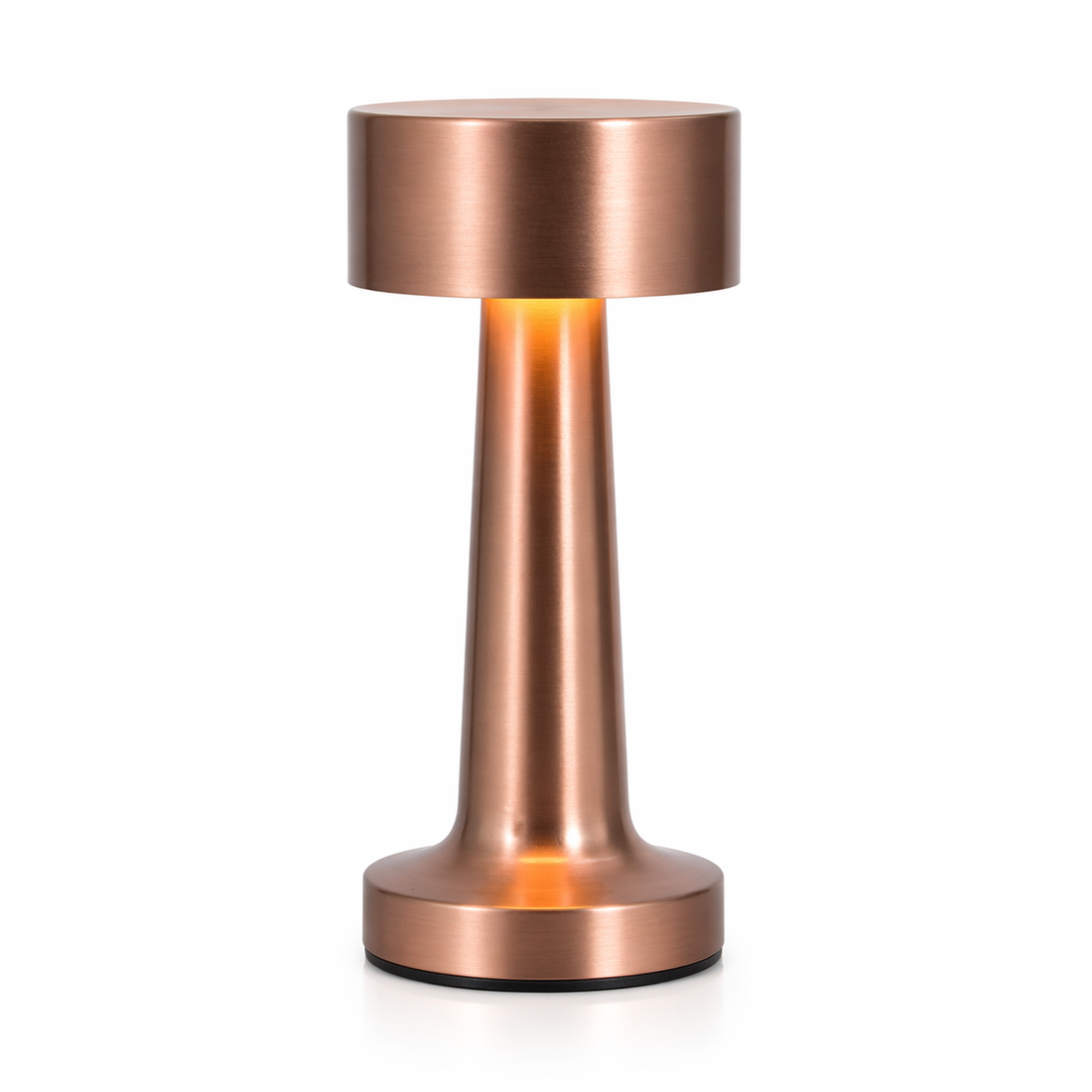 Copper Glow Cordless Table Lamp – Rose Gold Brushed Aluminum LED