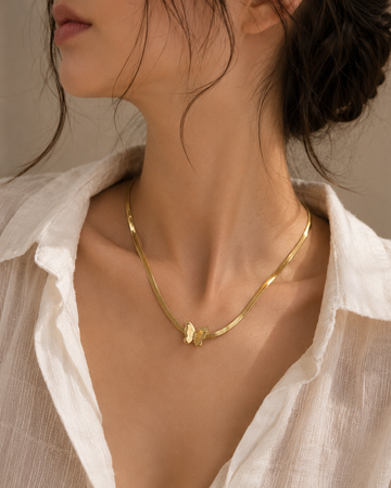 Gold Butterfly Slider Necklace