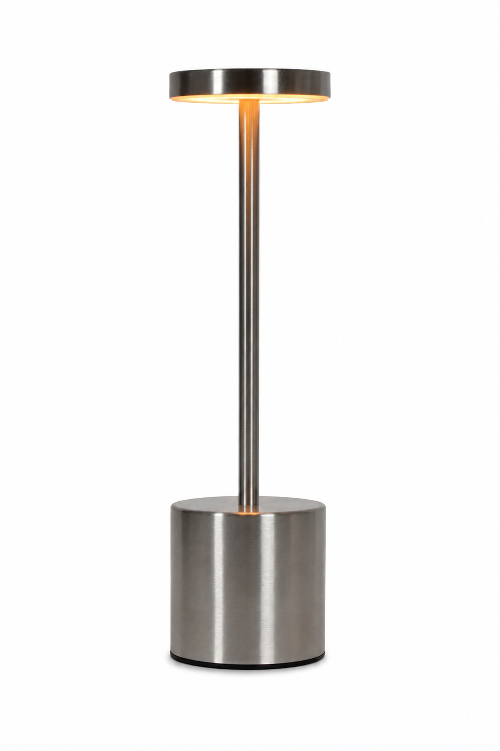 Slim Stem Cordless Table Lamp – Brushed Steel Rechargeable LED