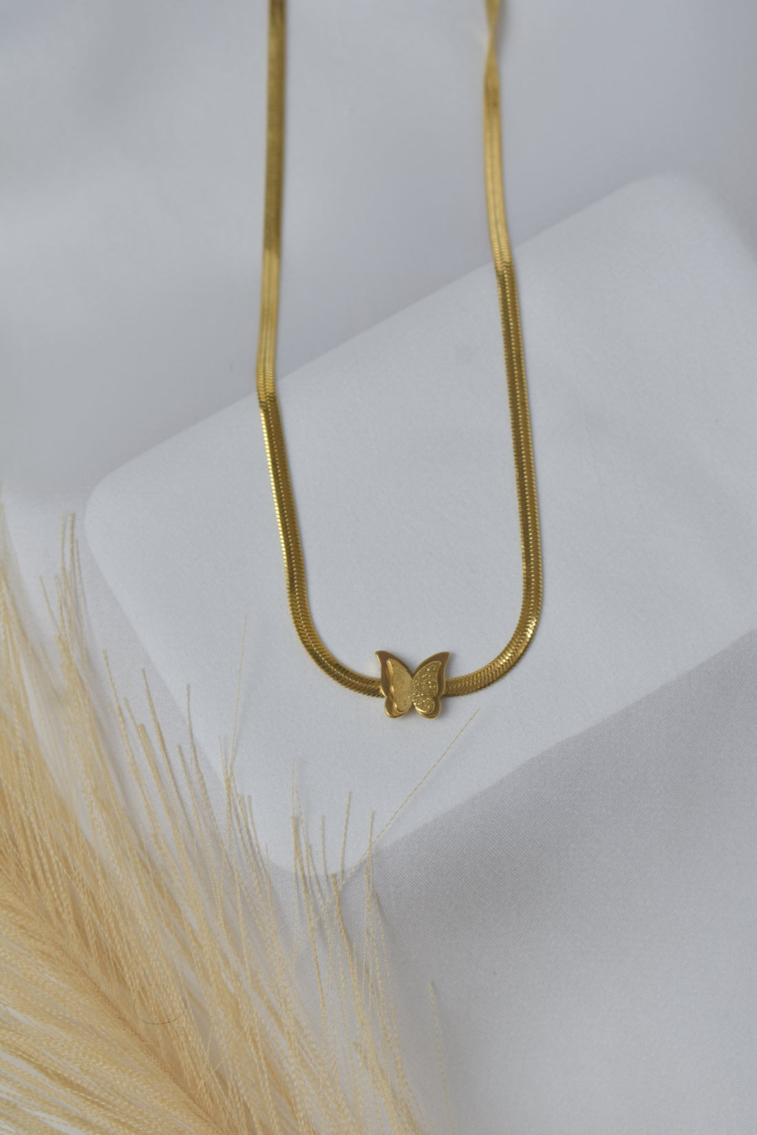 Gold Butterfly Slider Necklace